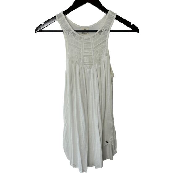 O'NEILL White Boho Sleeveless Top Sheer Chest Detailing Size XS - Picture 1 of 6